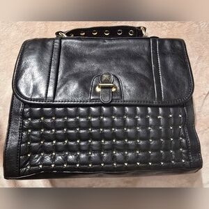 Rebecca Minkoff Chance black studded leather top handle bag